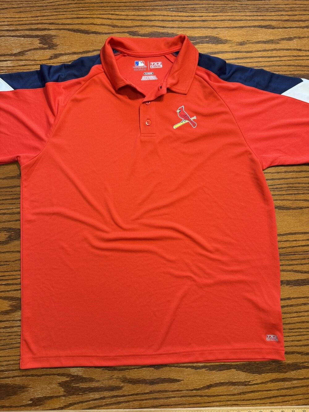 St. Louis Cardinals Shirt Mens XL Red MLB Baseball Genuine Merchandise Polo